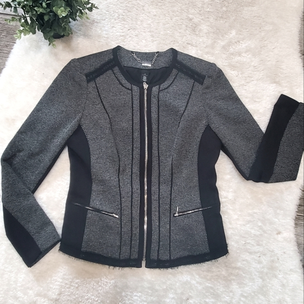 White House Black Market Gray and Black Jacket